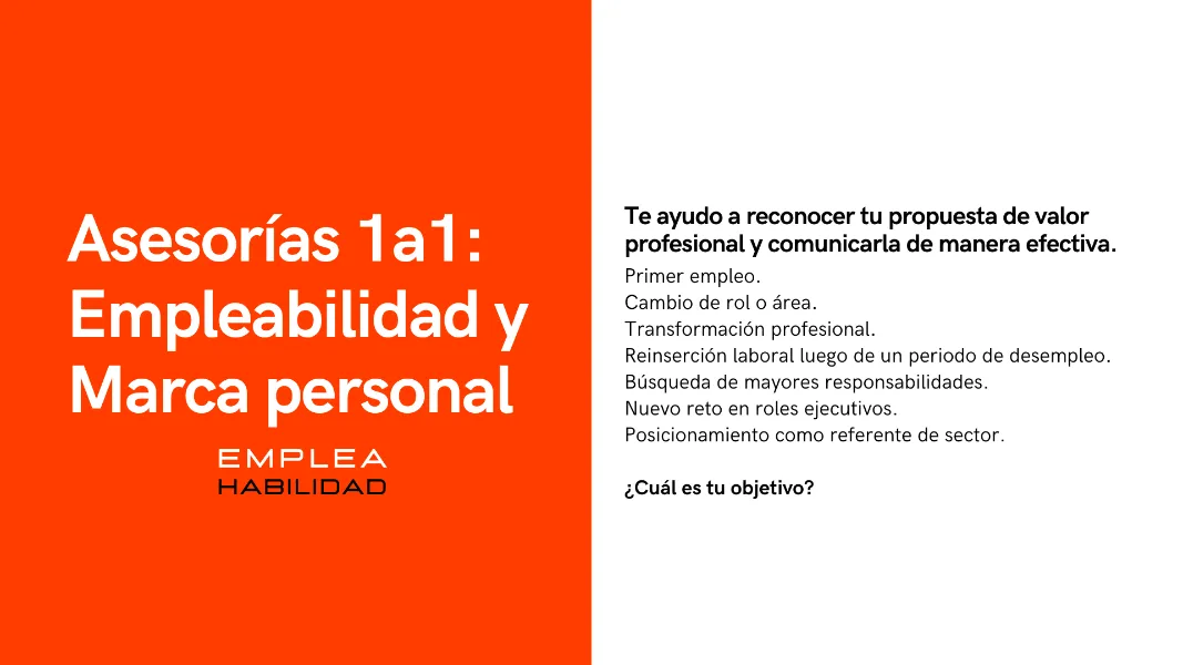Asesoría de empleabilidad 1 a 1
