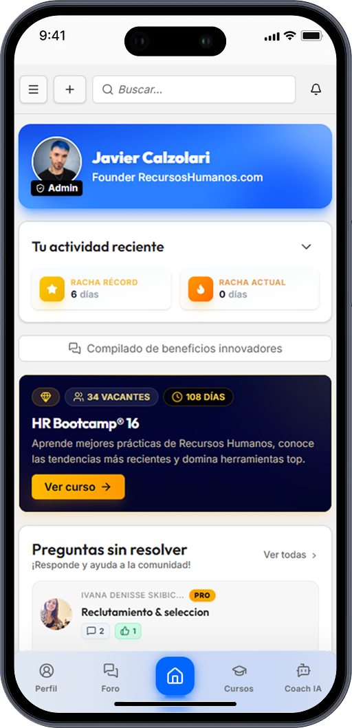 Mockup de la app en celular
